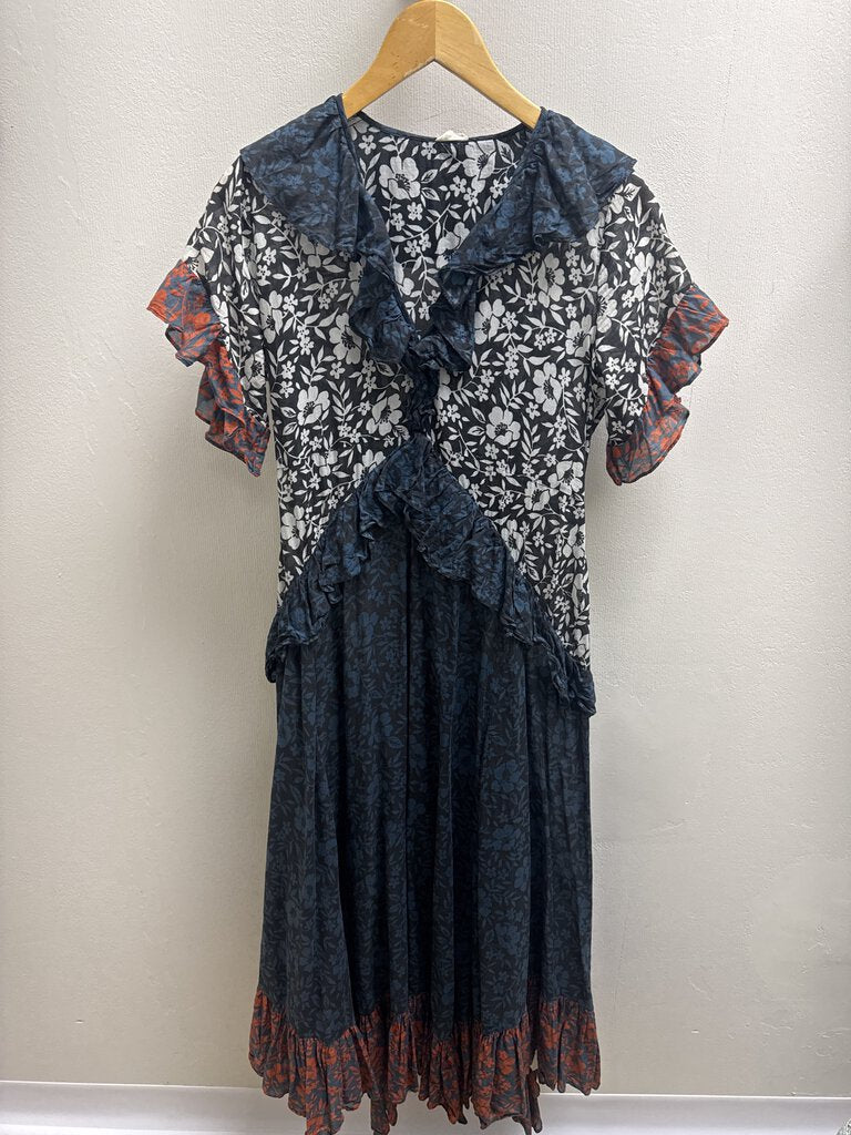 Warm Multi Floral Sheer Maxi Dress