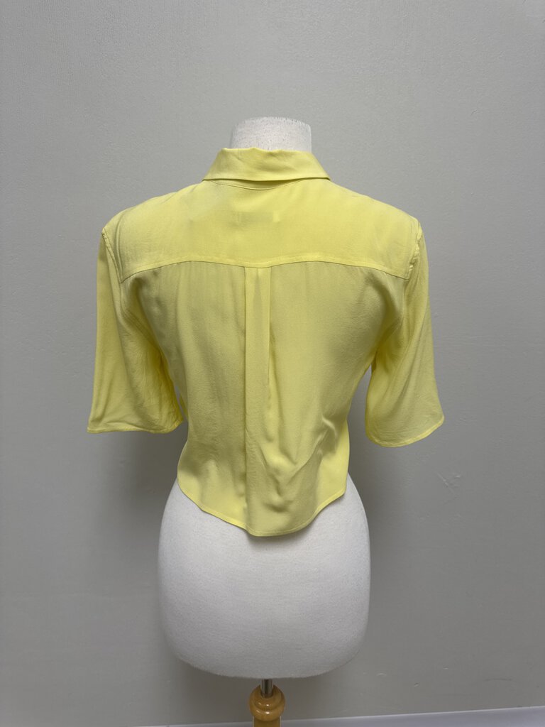 Equipment Femme Yellow Silk Cropped Top