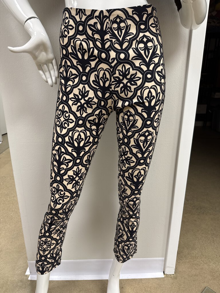 Gretchen Scott Black and Cream Scroll Print Pant