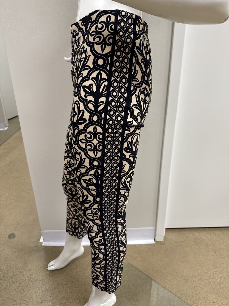 Gretchen Scott Black and Cream Scroll Print Pant