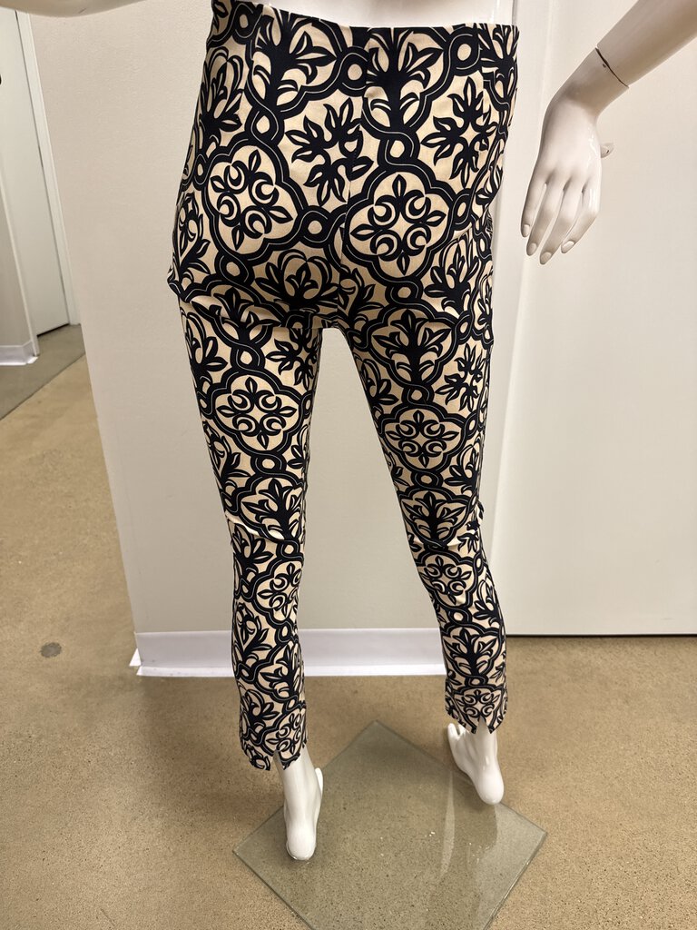 Gretchen Scott Black and Cream Scroll Print Pant