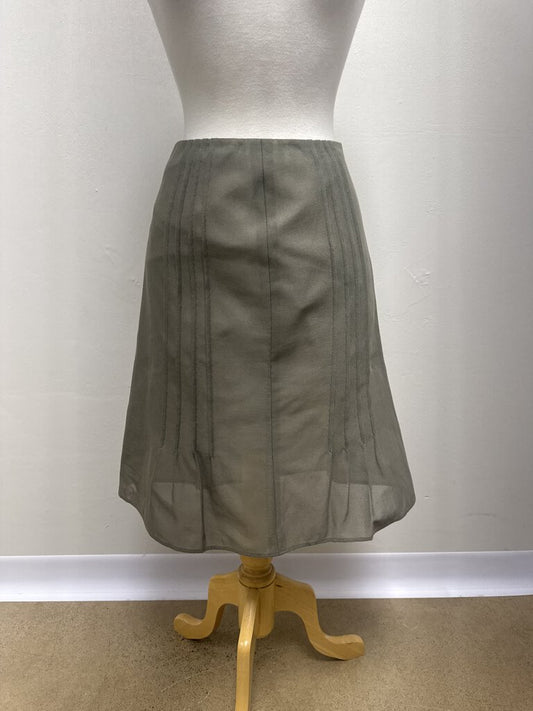 Akris Khaki Pleated Skirt