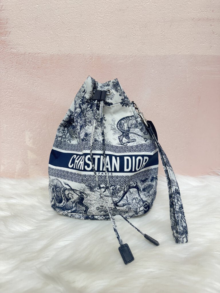 Dior Blue Toile d Jouy Dior Travel Pouch Bucket