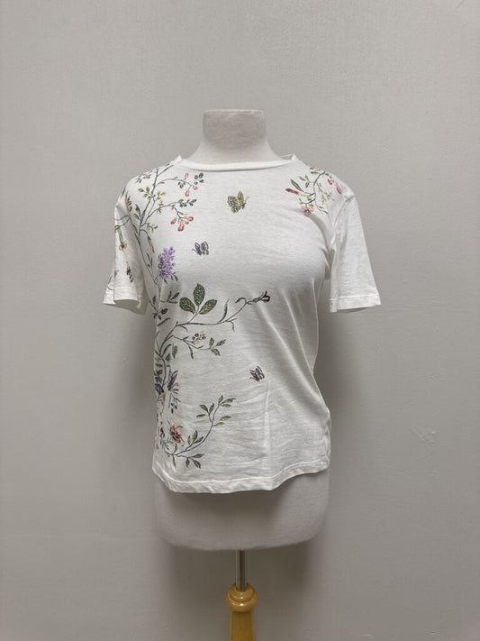 Dior White Floral Tee