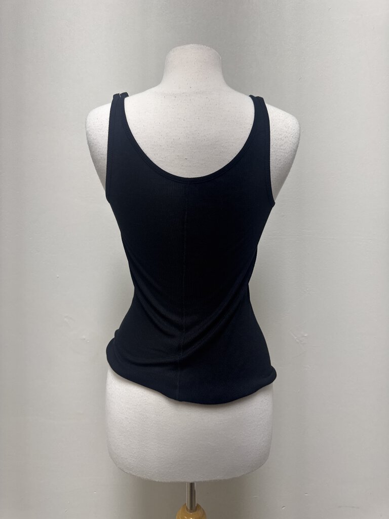 Vince Black Ribbed Tank