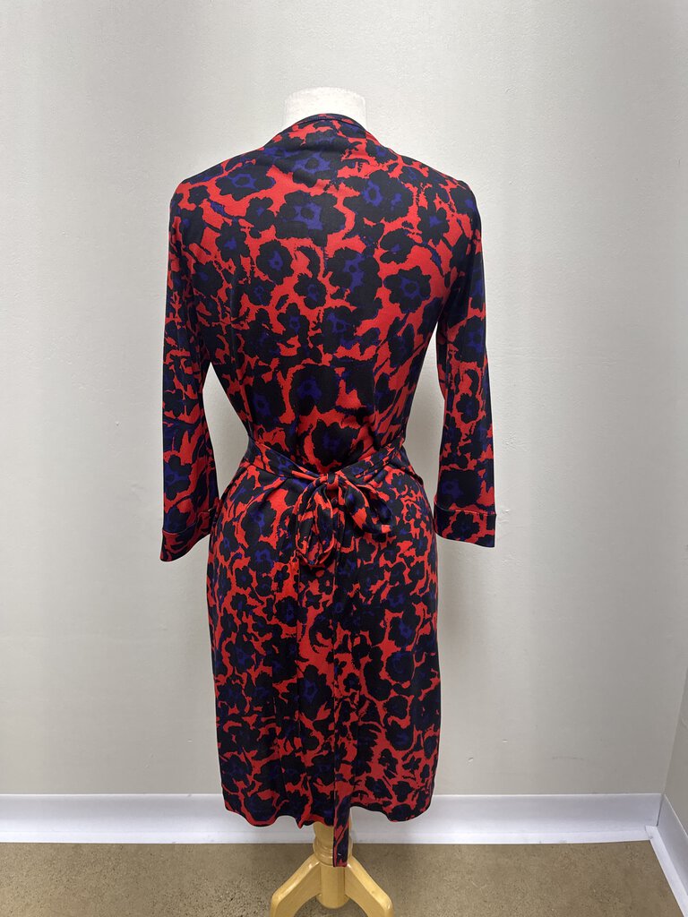 DVF Red Printed Wrap Dress