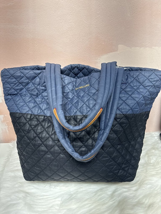 MZ Wallace Blue and Black Quilted Tote