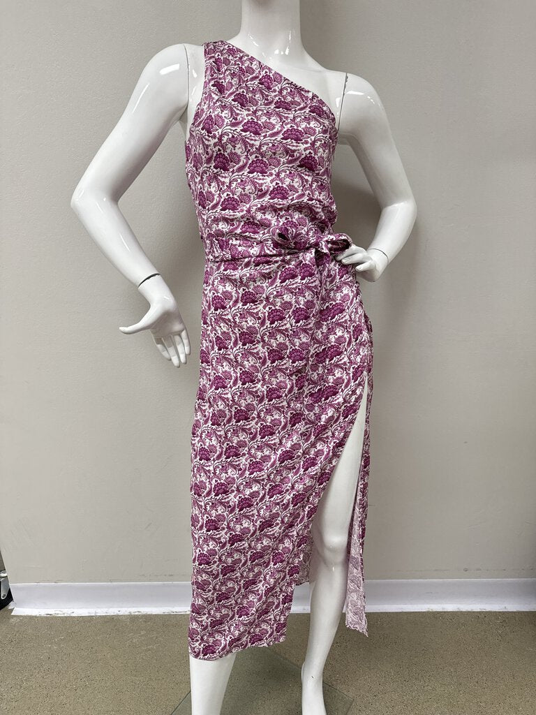 Cami NYC Purple Floral One Shoulder Dress