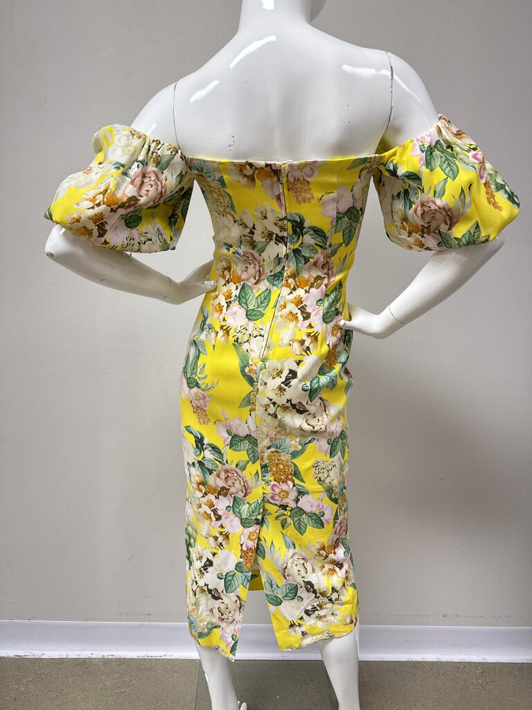 Cara Cara Yellow Floral Puff Sleeve Dress