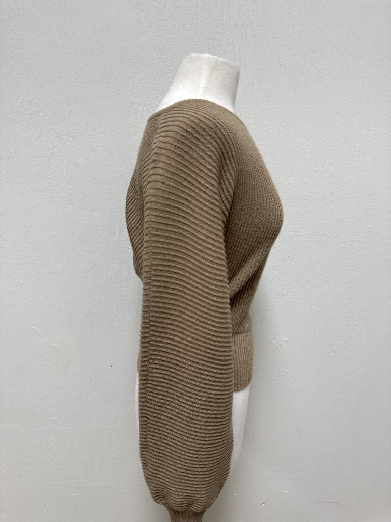 L'Academie Tan Ribbed Sweater