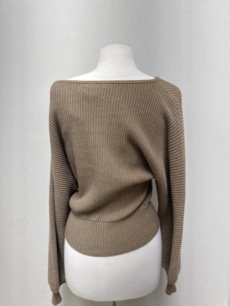 L'Academie Tan Ribbed Sweater