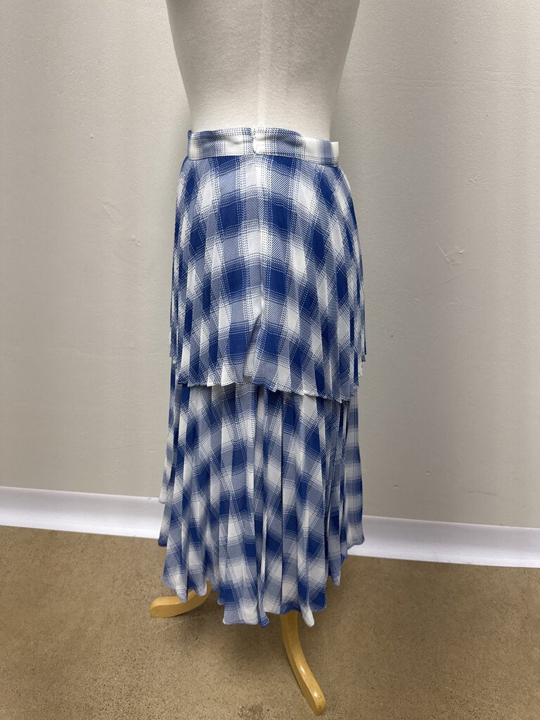 Elle.Oh.Elle Blue Plaid Maxi Skirt