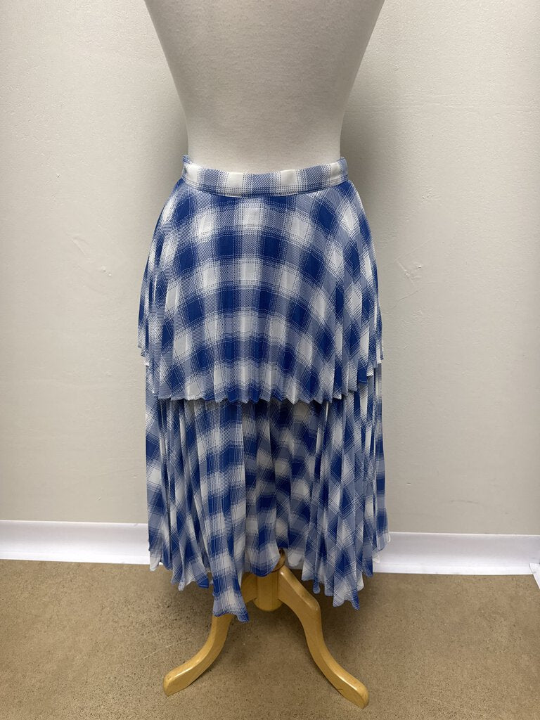 Elle.Oh.Elle Blue Plaid Maxi Skirt