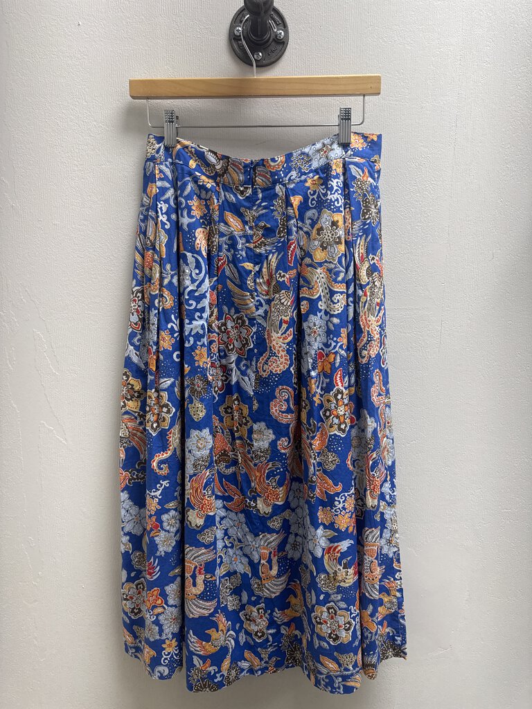 J McLaughlin Blue Floral Maxi Skirt