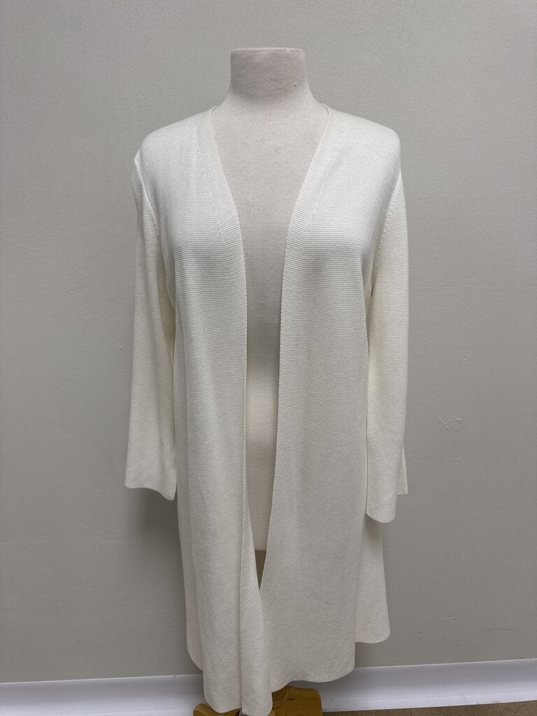 Eileen Fisher White Long Cardigan