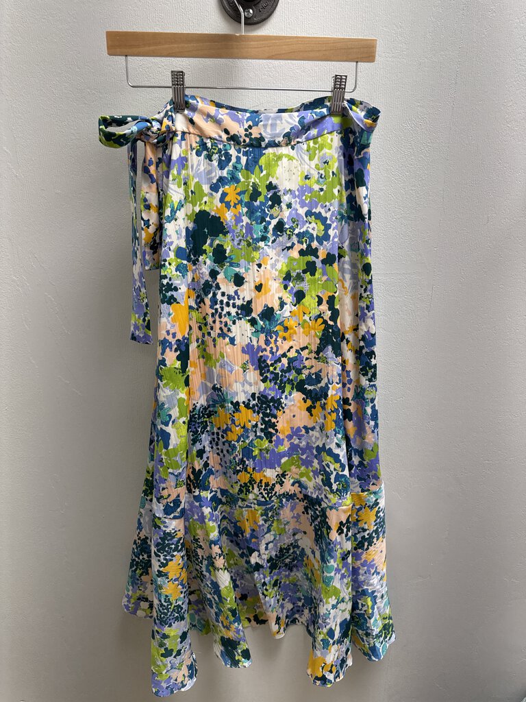 Maeve Blue Floral Wrap Skirt