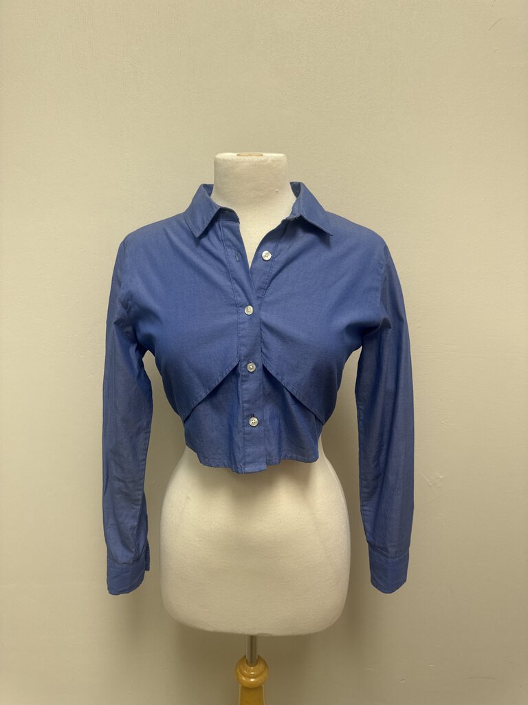 Jonathan Simkhai Chambray Croppe Button Up