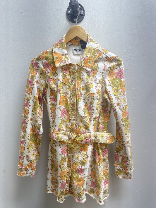 Mumu Orange Floral Denim Jacket NWT