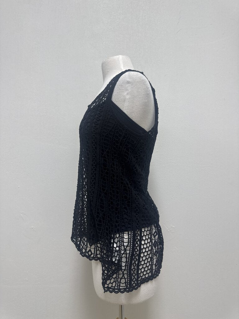 Ella Moss Black Crochet Tank NWT