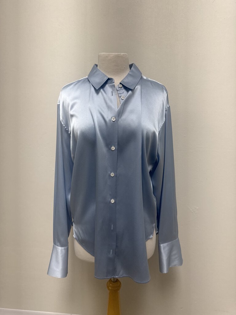 Frame Ice Blue Silk Button Up