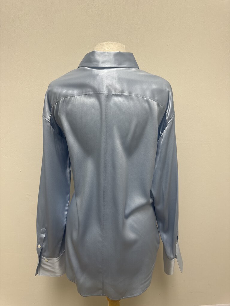 Frame Ice Blue Silk Button Up