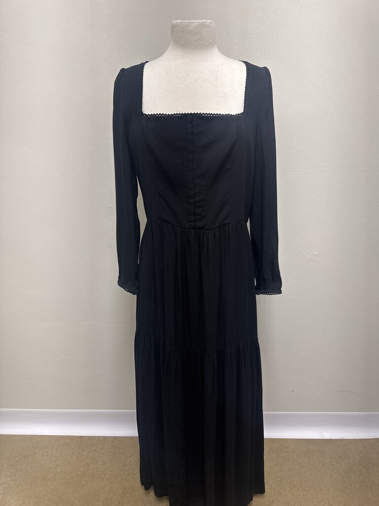 Reformation Black Long Sleeve Maxi Dress