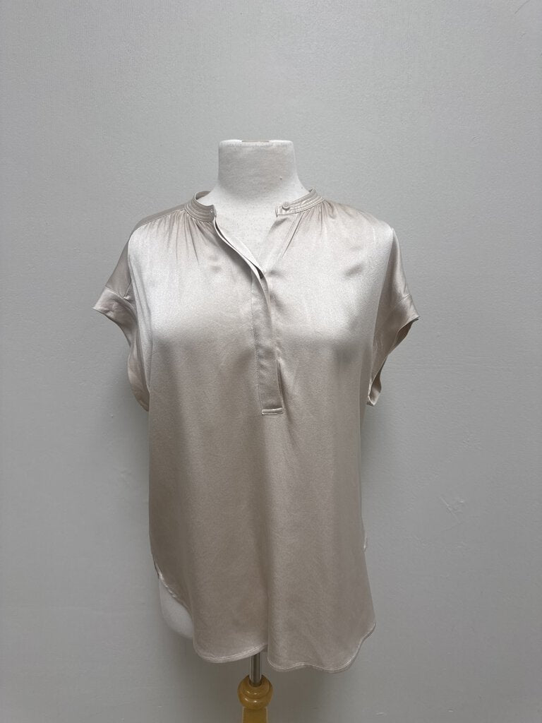 Vince Blush Silk Henley Top