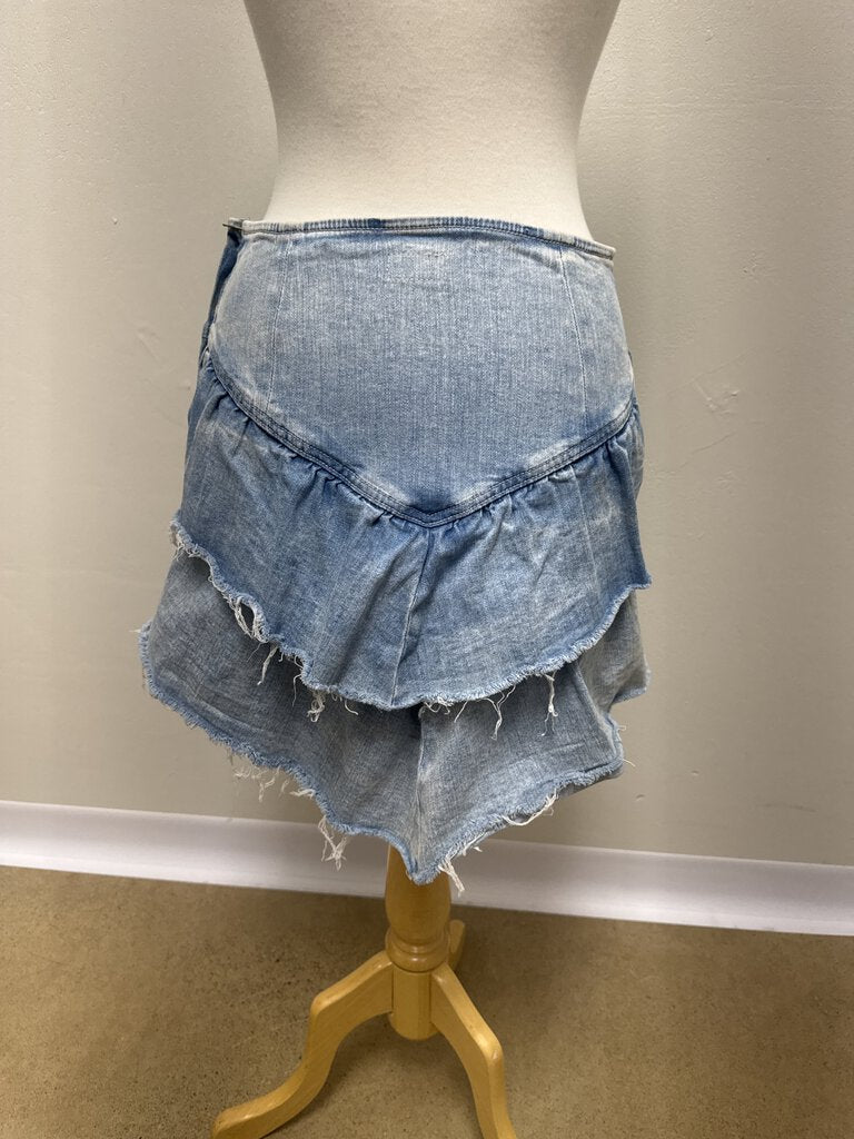 Mother Blue Denim Mini Skirt