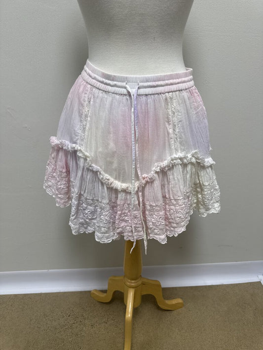 LoveShackFancy Pink Ombre Mini Skirt