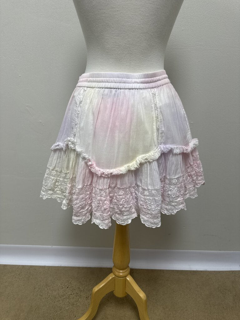 LoveShackFancy Pink Ombre Mini Skirt