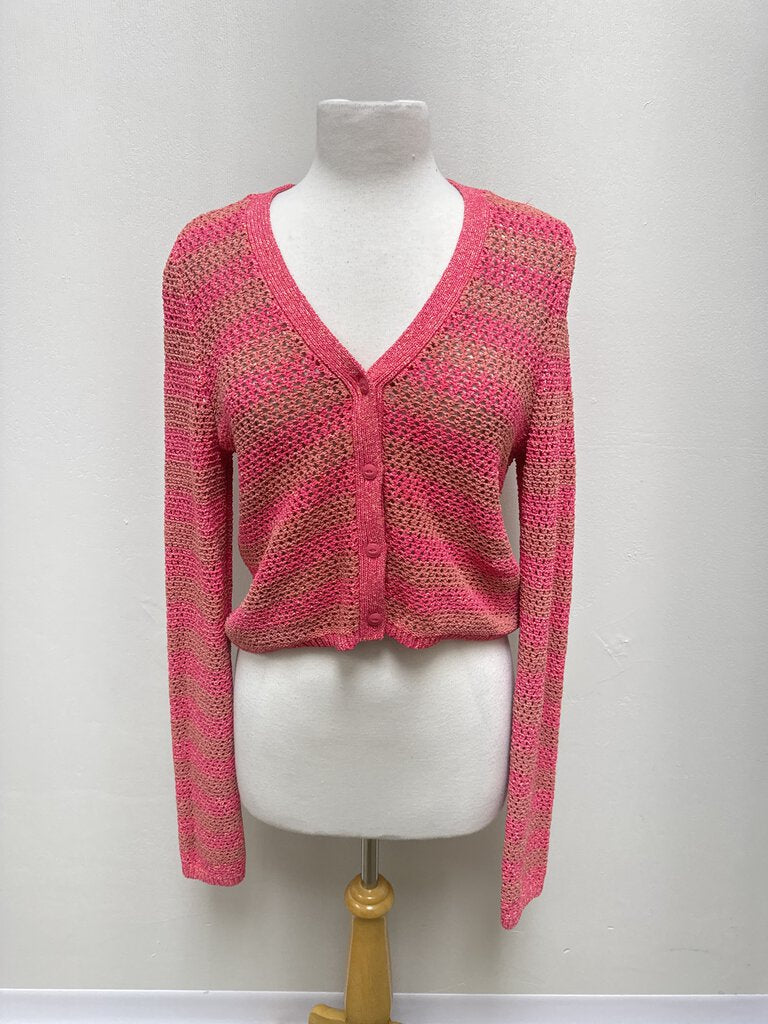 rag & bone Pink Striped Knit Cardigan