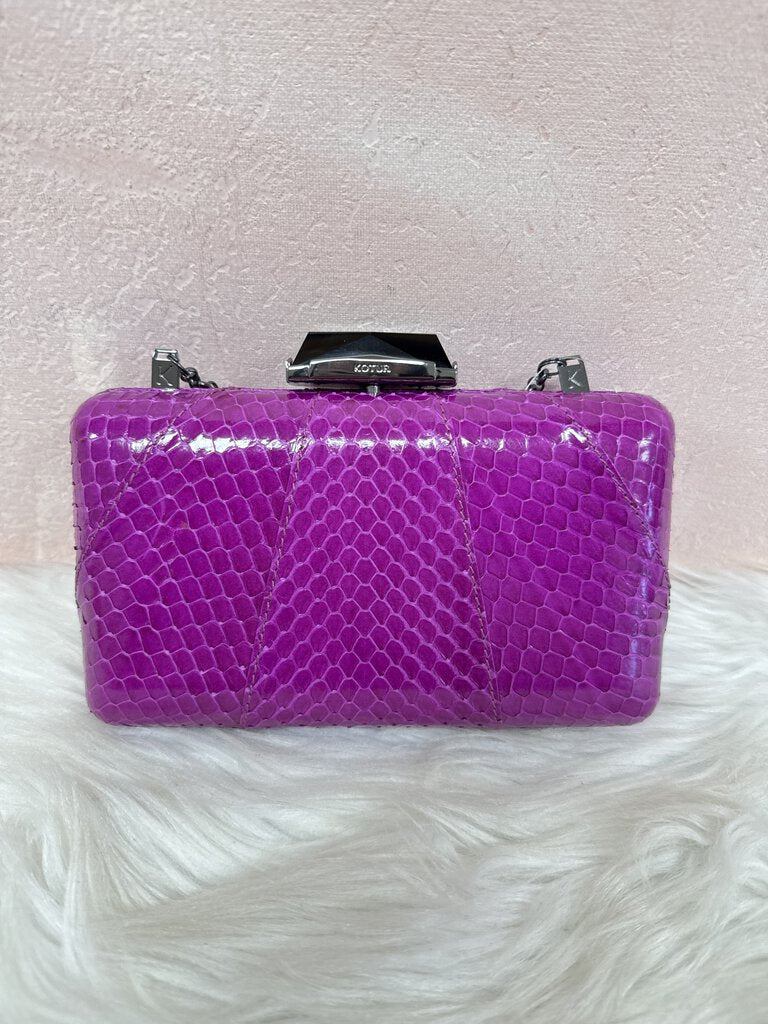 Kotur Purple Embossed Clutch