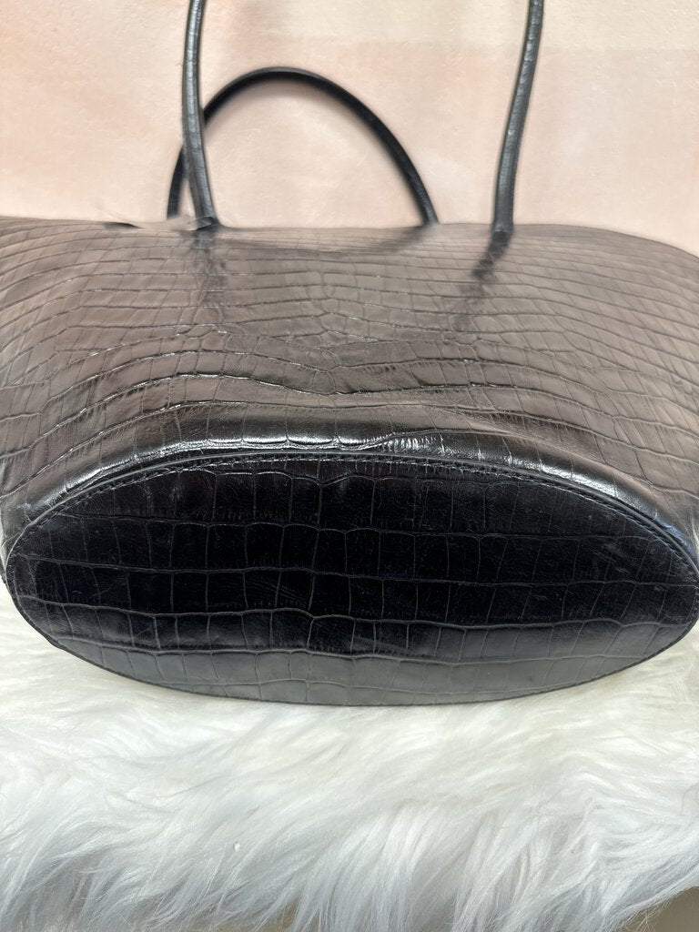 Anine Bing Black Embossed Large Tote