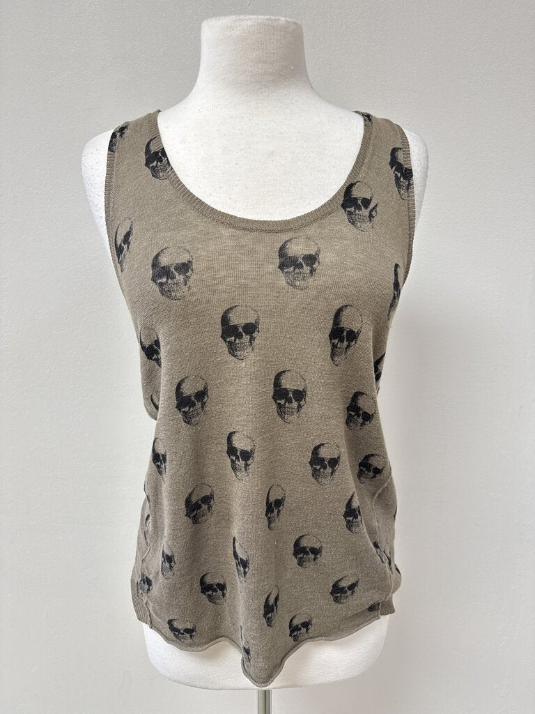 Skull Cashmere Taupe Skull Tank