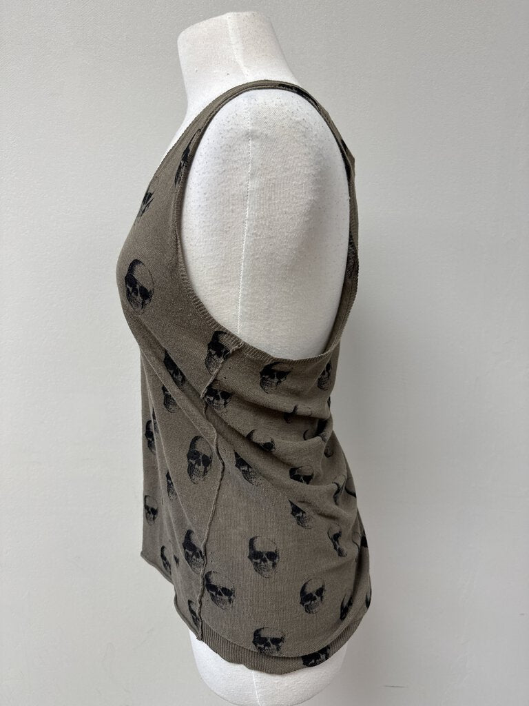 Skull Cashmere Taupe Skull Tank