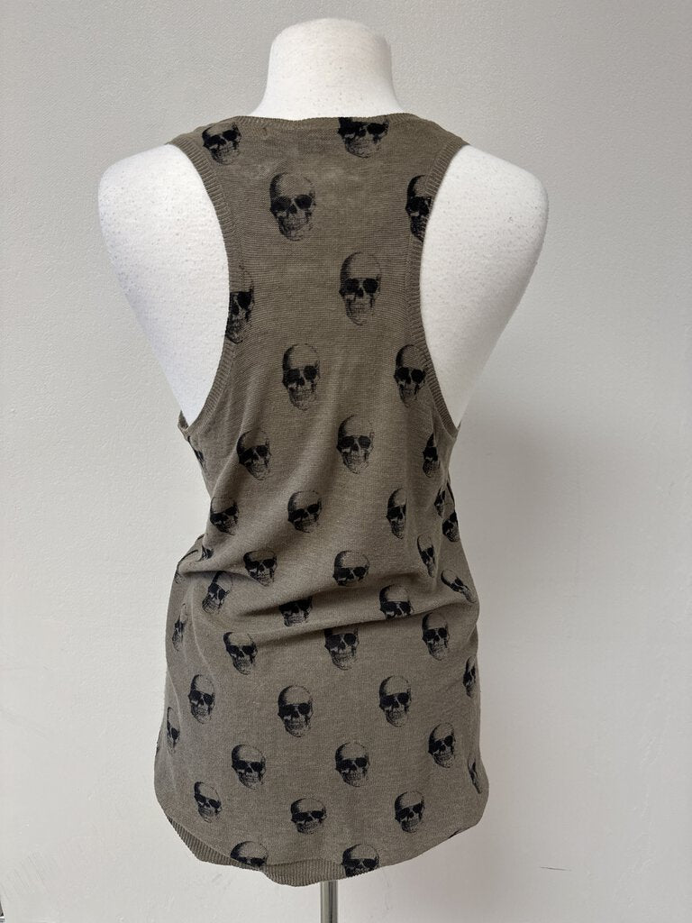 Skull Cashmere Taupe Skull Tank