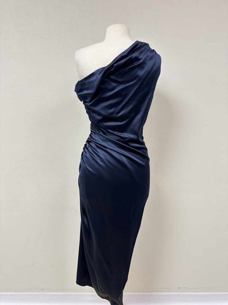 Veronica Beard Navy Silk Ruched Dress NWT