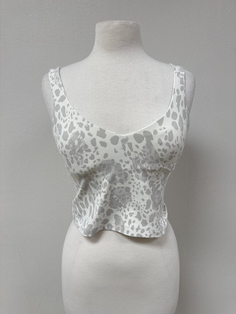 Lululemon White Animal Print Cropped Tank