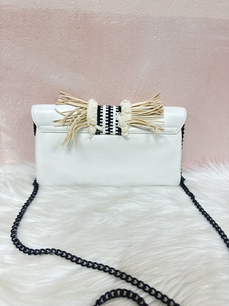 Loeffler Randall Cream Fringe Clutch (As Is)