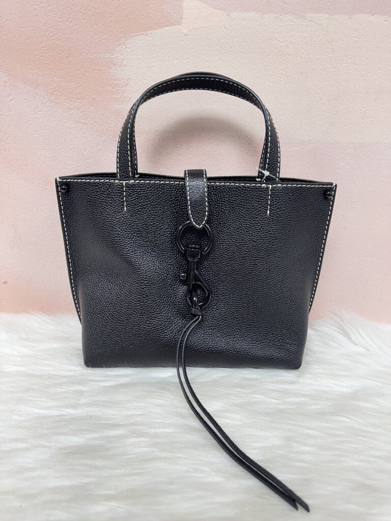 Rebecca Minkoff Black Pebbled Leather Mini Tote