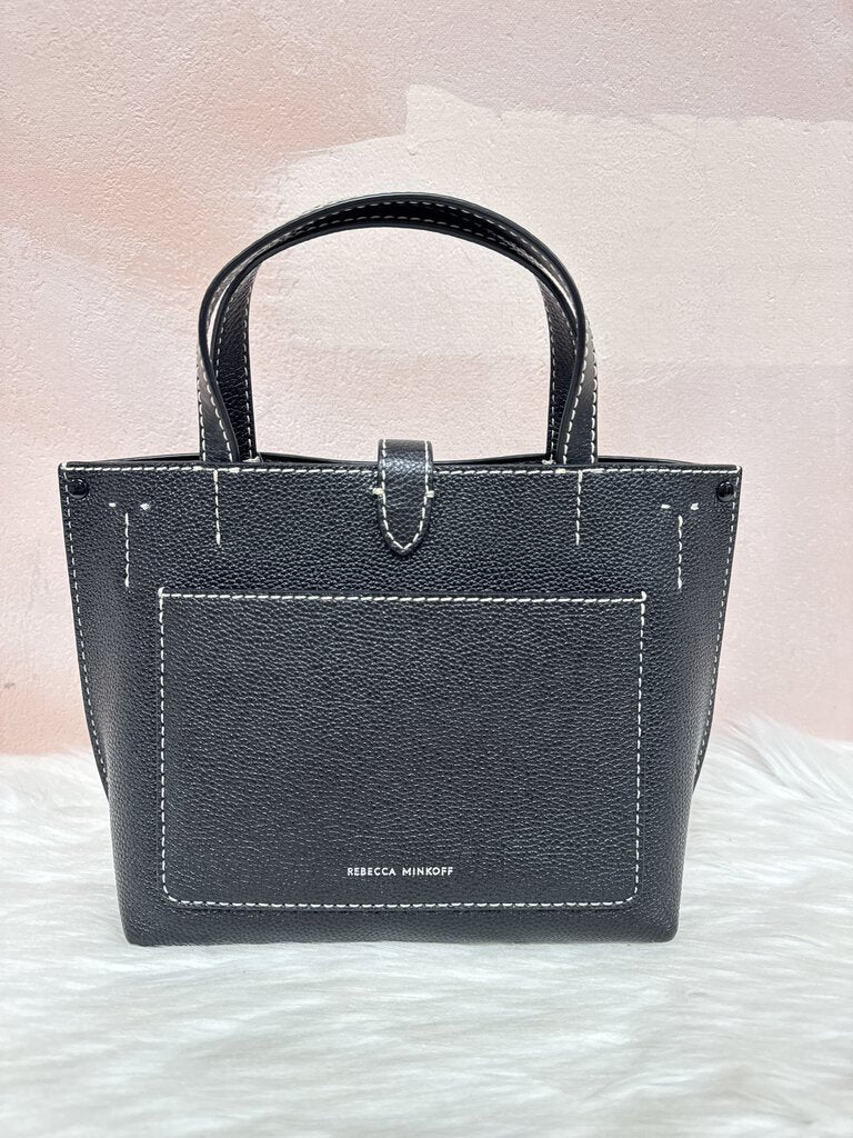 Rebecca Minkoff Black Pebbled Leather Mini Tote