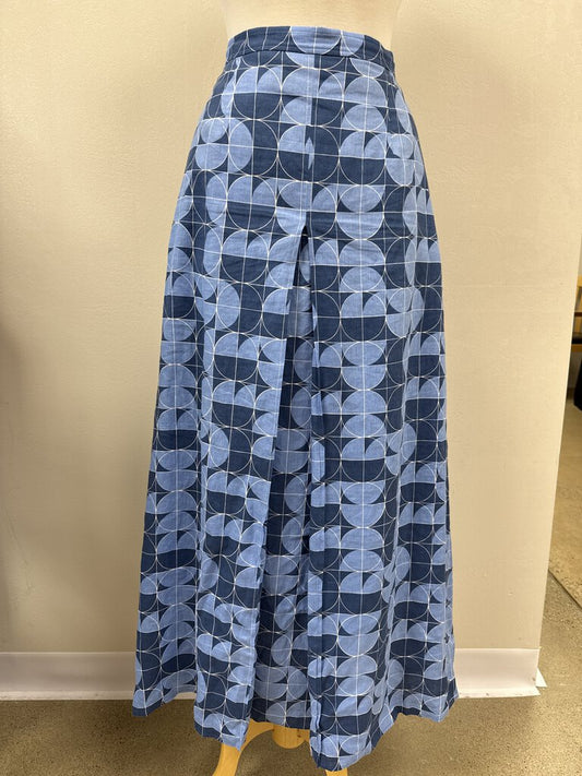 Max Mara Blue Circle Linen Skirt