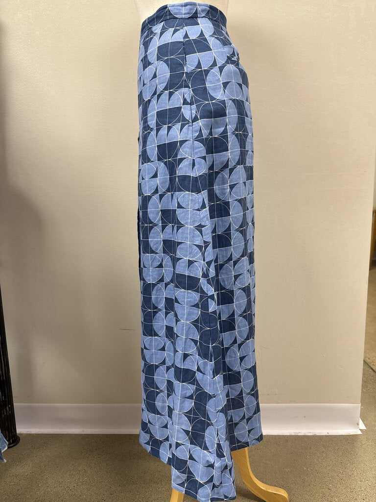 Max Mara Blue Circle Linen Skirt