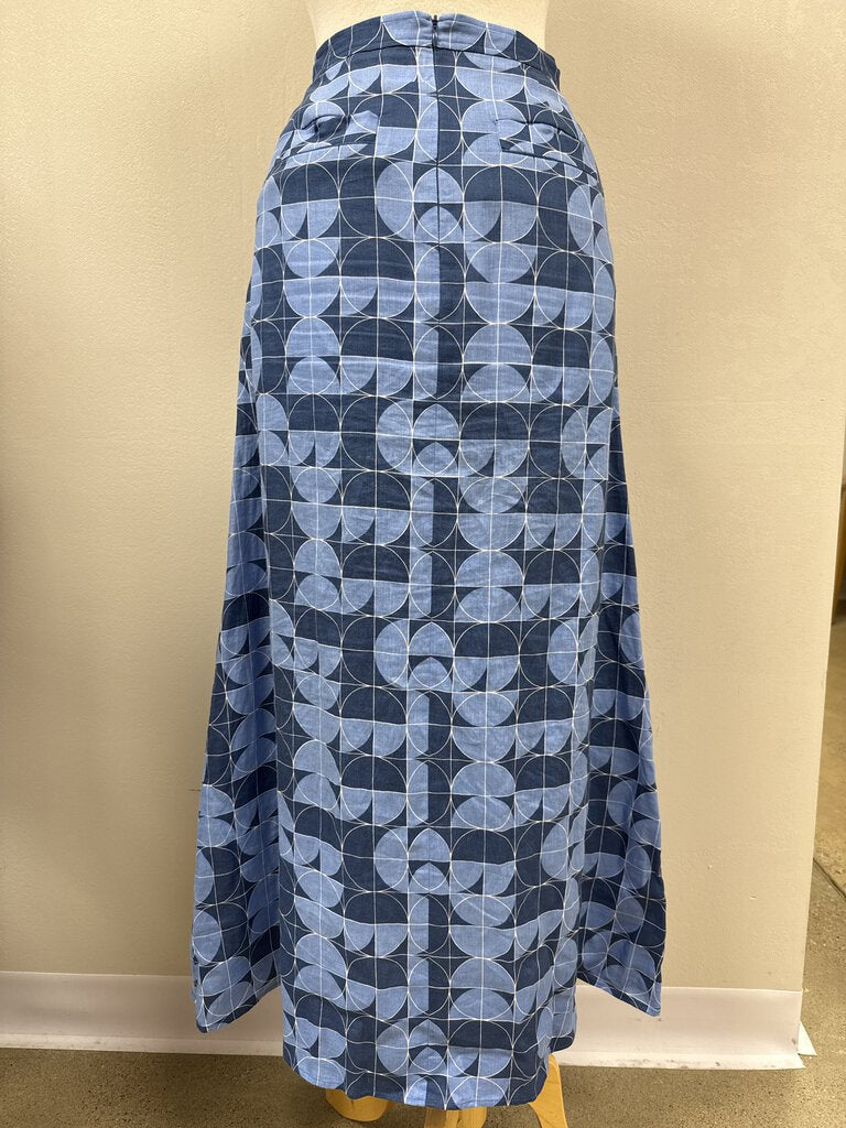 Max Mara Blue Circle Linen Skirt