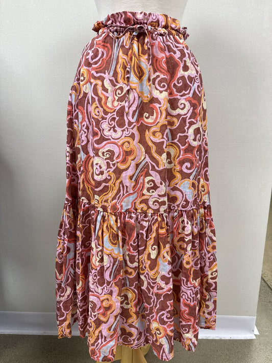 A.L.C. Berry Swirl Print Maxi Skirt