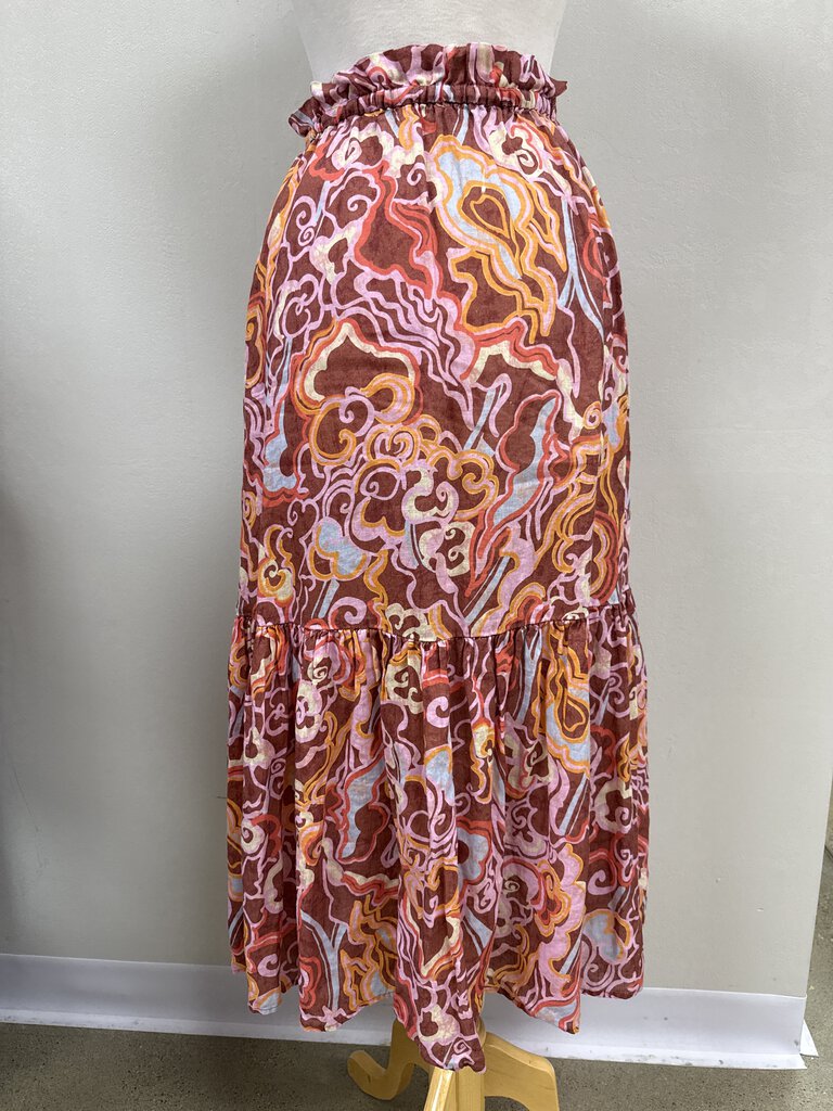 A.L.C. Berry Swirl Print Maxi Skirt