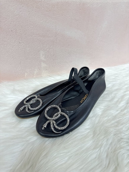 Tory Burch Black Crystal Snake Embellished Ballet Flat