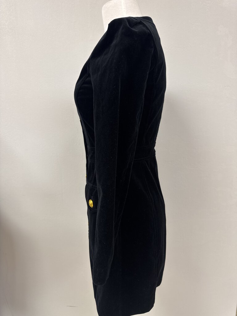 A.L.C. Black Velvet Button Dress