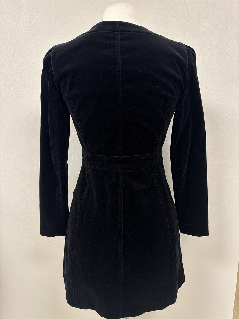 A.L.C. Black Velvet Button Dress