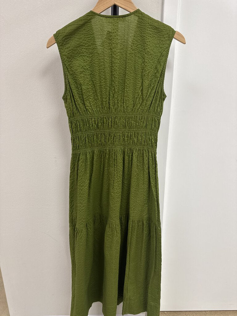 Frame Olive Ruched Maxi Dress